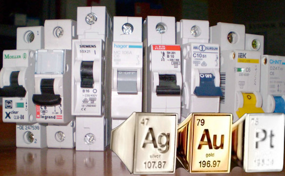 Выключатель автоматический АЕ2040Б 1н=50А (однополюсный) - золото, серебро, платина и другие драгоценные металлы 